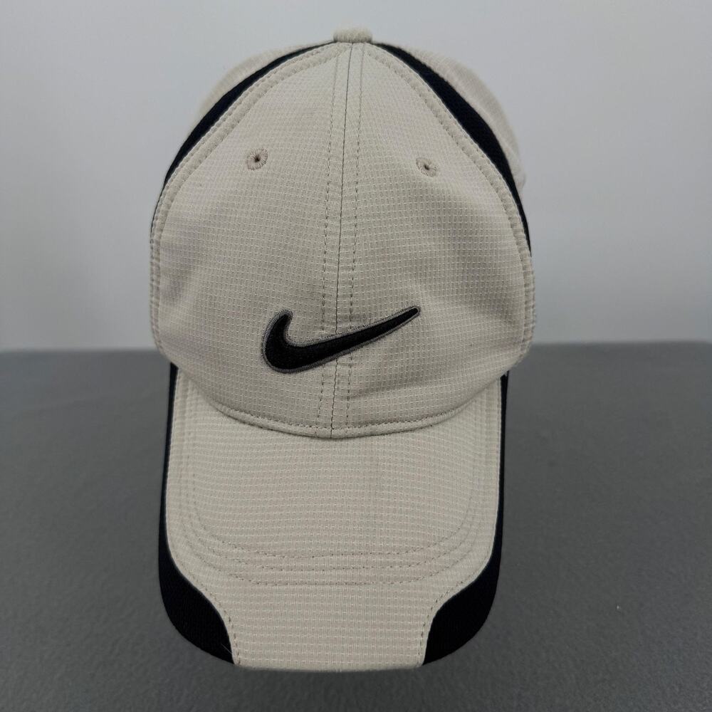 Nike Golf Dri Fit Legacy 91 Tan Beige Black Swoosh Adjustable Hat Cap